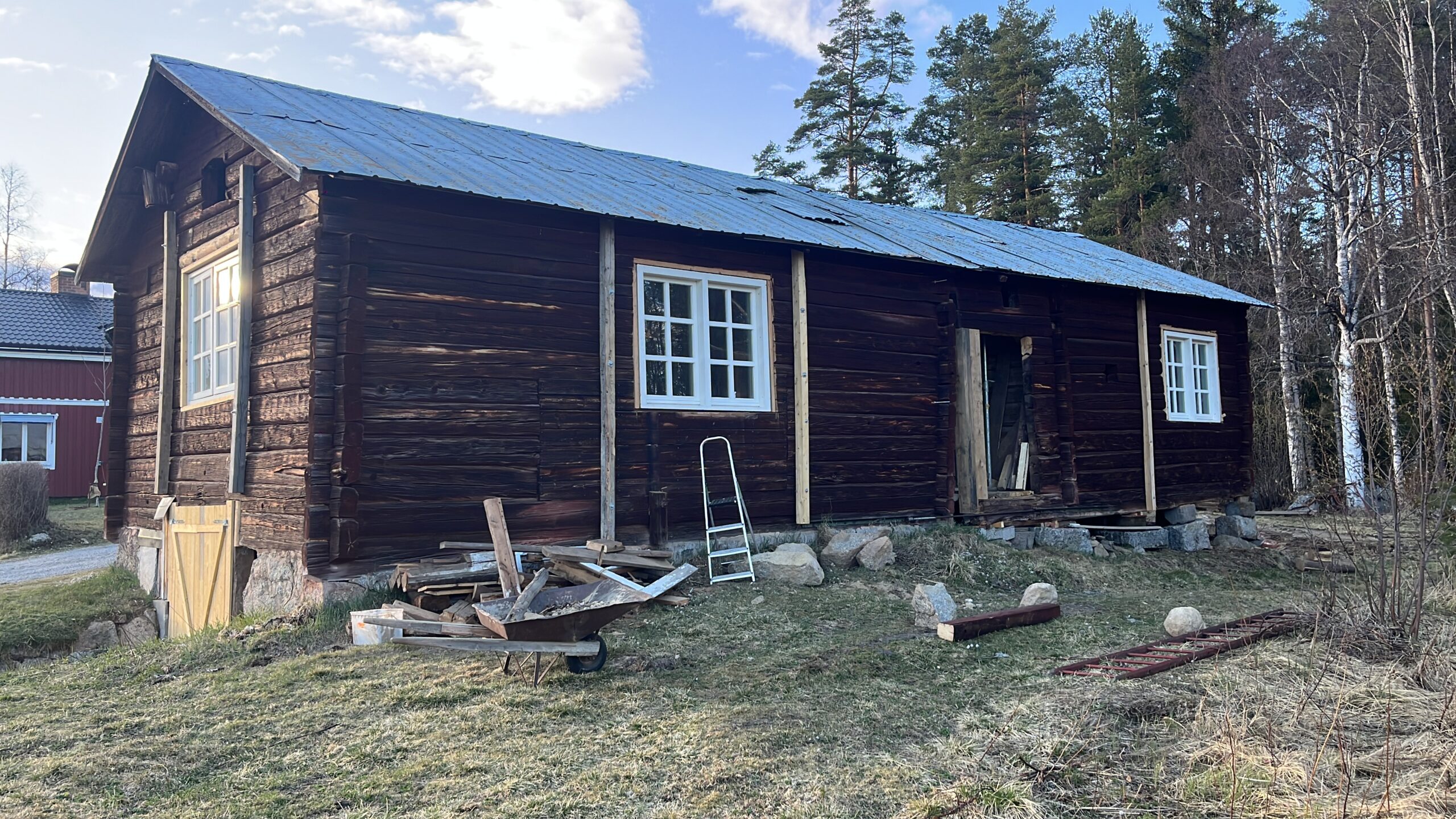Het gastenverblijf tijdens de verbouwing van Friluft Sweden